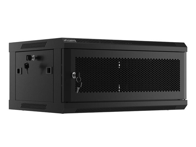 LANBERG RACKOVÁ SKRIŇA 19'' NÁSTENNÁ 4U/600X450 S PERFOROVANÝMI DVERAMI ČIERNA (PLOCHÉ BALENIE)