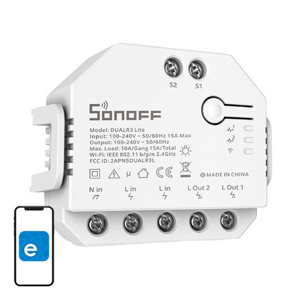 Inteligentný prepínač WiFi WiFi Sonoff Dual R3 Lite