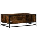 vidaXL Konferenčný stolík dymový dub 90x57x35 cm kompozit. drevo a kov