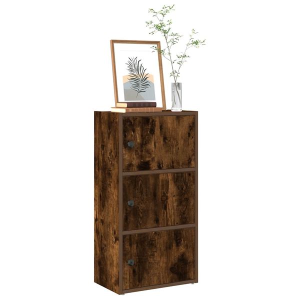 vidaXL Knižnica dymový dub 40x24x77 cm kompozitné drevo