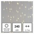 LED vianočný nano reťaz – záclona EMOS D3EW01, 1,7x2 m, vonkajší aj vnútorný, teplá biela, programy