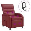 vidaXL Masážne relaxačné kreslo Víno červené Umelá koža
