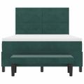vidaXL Posteľ s pružinovým rámom Tmavozelená 200 x 140 cm Zamat