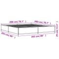 vidaXL Posteľný rám dub sonoma 200x200 cm kompozitné drevo a kov