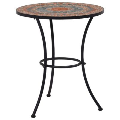 vidaXL Mozaikový bistro stolík, oranžový/sivý 60 cm, keramika
