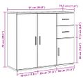 vidaXL Komoda, staré drevo 91x29,5x75 cm, kompozitné drevo