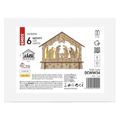 LED vianočný betlém drevený, 15 cm, 2x AA, vnútorne, teplá biela, časovač