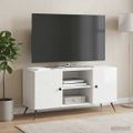 vidaXL TV skrinka 102 x 34,5 x 50 cm Biela s vysokým leskom