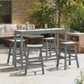 vidaXL Záhradný bar set 4 ks Svetlosivá HDPE