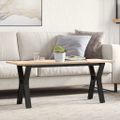 vidaXL Konferenčný stolík v tvare Y 110x40x45 cm borovica a oceľ