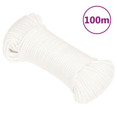 vidaXL Lodné lano biele 5 mm 100 m polypropylén