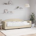 vidaXL Denná posteľ s matracom krémová 90x200 cm látka