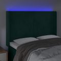vidaXL Čelo postele s LED tmavozelené 147x16x118/128 cm zamat