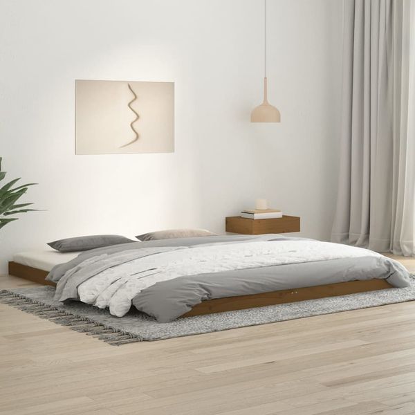 vidaXL Posteľný rám medovohnedý 180x200 cm masívna borovica Super King