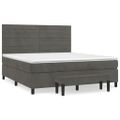 vidaXL Posteľný rám boxspring s matracom tmavosivý 160x200 cm zamat