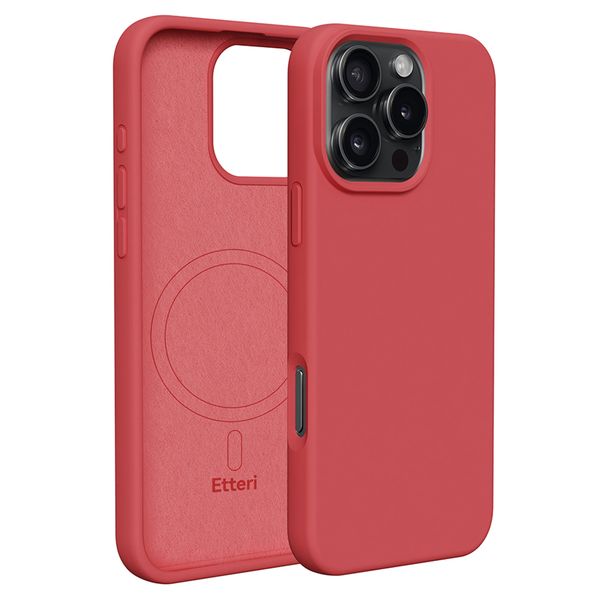 Etteri Silikónové Mag puzdro pre iPhone 16 Pro Max 6,9" malinová