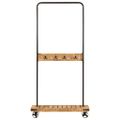 vidaXL Vešiak na oblečenie s kolieskami 90x35x190 cm mango a železo