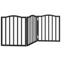 vidaXL Brána pre psa skladacia 3 panely čierna 150 cm topoľové drevo