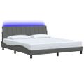vidaXL Rám postele bez matraca Hanko tmavosivá 180x200 cm látka