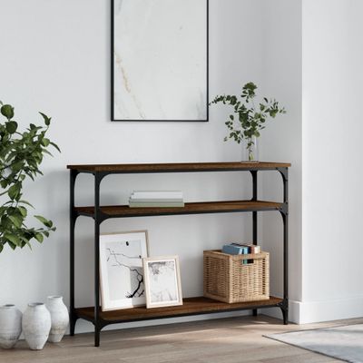 vidaXL Konzolový stolík hnedý dub 100x29x75 cm kompozitné drevo
