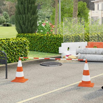 vidaXL Teleskopické tyče medzi dopravné kužele 10 ks ABS 116-197 cm