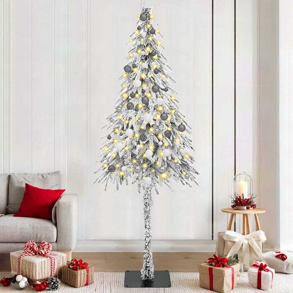 vidaXL Vianočný stromček s 300 LED-i Biela 210 cm PE a oceľ