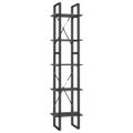vidaXL Knižnica s 5 policami sivá 40x30x175 cm borovicové drevo