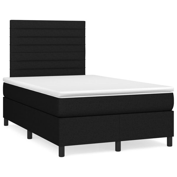 vidaXL Boxspring posteľ s matracom čierna 120x190 cm látka
