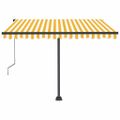 vidaXL Automatická markíza, LED a senzor vetra 350x250 cm žlto-biela