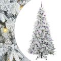 vidaXL Umelý Sklápací Vianočný Stromček Biela 240 cm PE a PVC