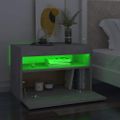 vidaXL Nočný stolík a LED svetlá 2 ks betónový sivý 60x35x40 cm