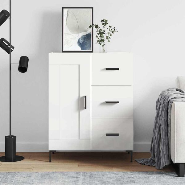 vidaXL Komoda biela 69,5x34x90 cm kompozitné drevo
