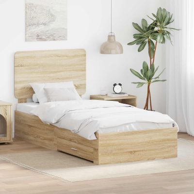 vidaXL Rám postele Sonoma dub 100 x 200 cm Kompozitné drevo