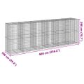 vidaXL Gabiónový kôš s krytom 600x100x200 cm pozinkované železo