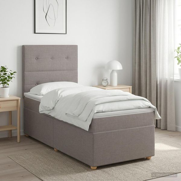 vidaXL Posteľ boxspring s matracom Sivohnedá 80 x 200 cm Látka