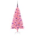 vidaXL Vianočný stromček Ružová 120 cm PVC