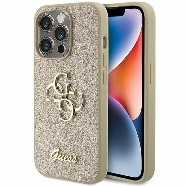 Puzdro Guess pre iPhone 15 Pro 6,1" GUHCP15LHG4SGD zlatá HC Fixed Glitter Big 4G