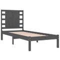 vidaXL Posteľný rám, sivý drevený masív 75x190 cm malé jednolôžko
