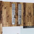 vidaXL Nástenný sklenený kabinet PORTO Staré drevo 60 x 31 x 100 cm