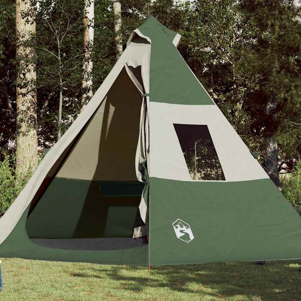 vidaXL Kempingový stan, típí, 7 osôb, zelený, vodoodolný