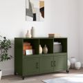 vidaXL Komoda olivovozelená 100,5x39x72 cm oceľ