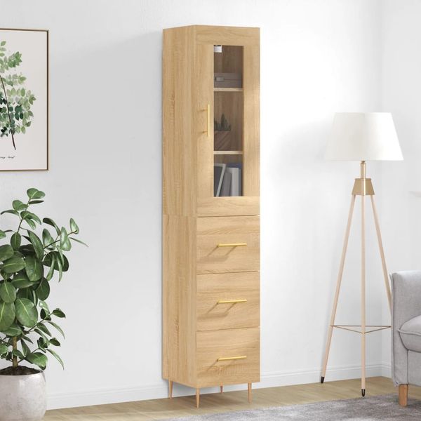 vidaXL Vysoká skrinka dub sonoma 34,5x34x180 cm spracované drevo
