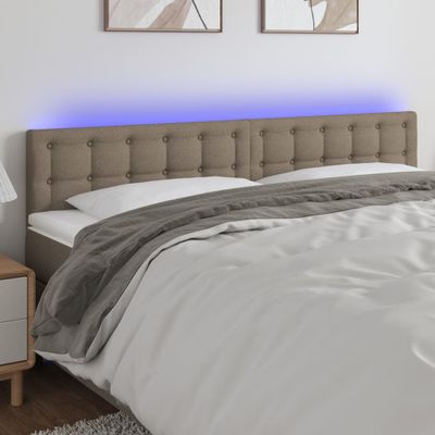 vidaXL Čelo postele s LED sivohnedé 160x5x78/88 cm látka
