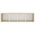 vidaXL TV skrinky 3 ks biele a dub sonoma 142,5x35x36,5 cm drevotrieska