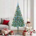 vidaXL Umelý vianočný stromček s 300 LED-i Zelená 180 cm PVC a oceľ