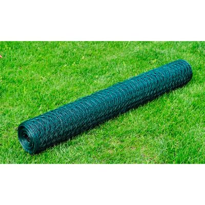 vidaXL Drôtené pletivo s vrstvou PVC 25x1 m, zelené