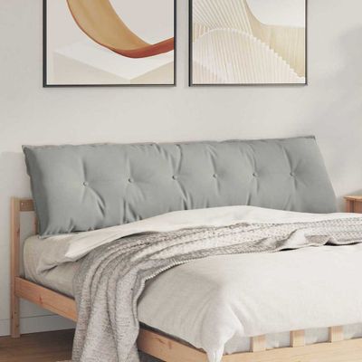 vidaXL Poduška na chrbát Svetlosivá 180 x 50 cm Mikrovlákno