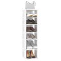 vidaXL Skrinky na topánky 2 ks biely vysoký lesk 27,5x27x102 cm