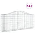vidaXL Oblúkové gabionové koše 12ks 200x30x80/100cm pozinkované železo