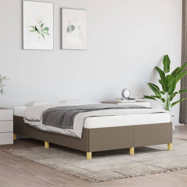 vidaXL Posteľ bez matraca sivohnedá 120x200 cm látka